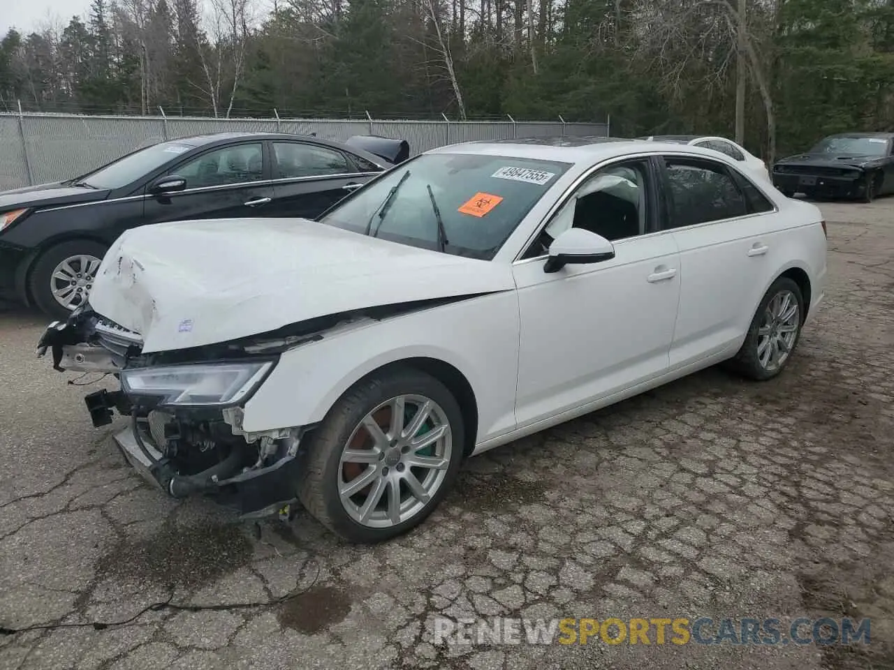 1 Photograph of a damaged car WAUBNAF40KN014705 AUDI A4 2019