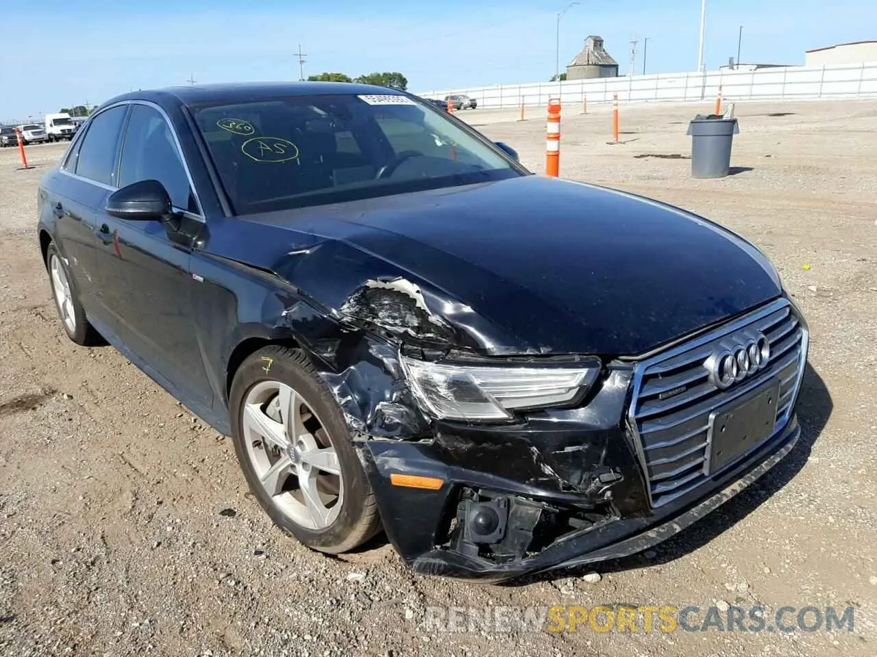 1 Photograph of a damaged car WAUDNAF40KA043797 AUDI A4 2019