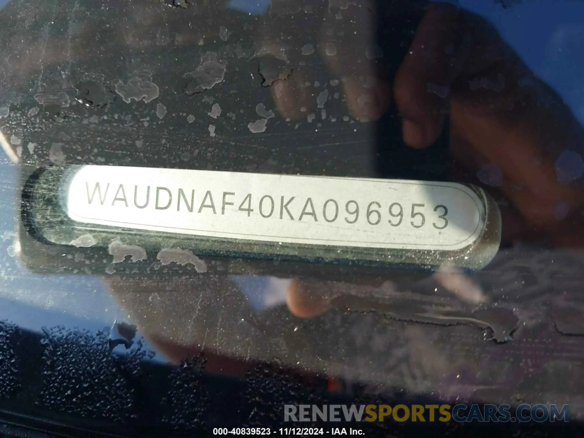9 Photograph of a damaged car WAUDNAF40KA096953 AUDI A4 2019