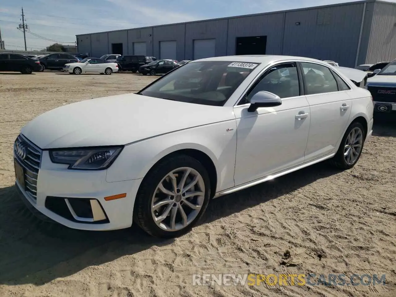 1 Photograph of a damaged car WAUDNAF41KN005309 AUDI A4 2019