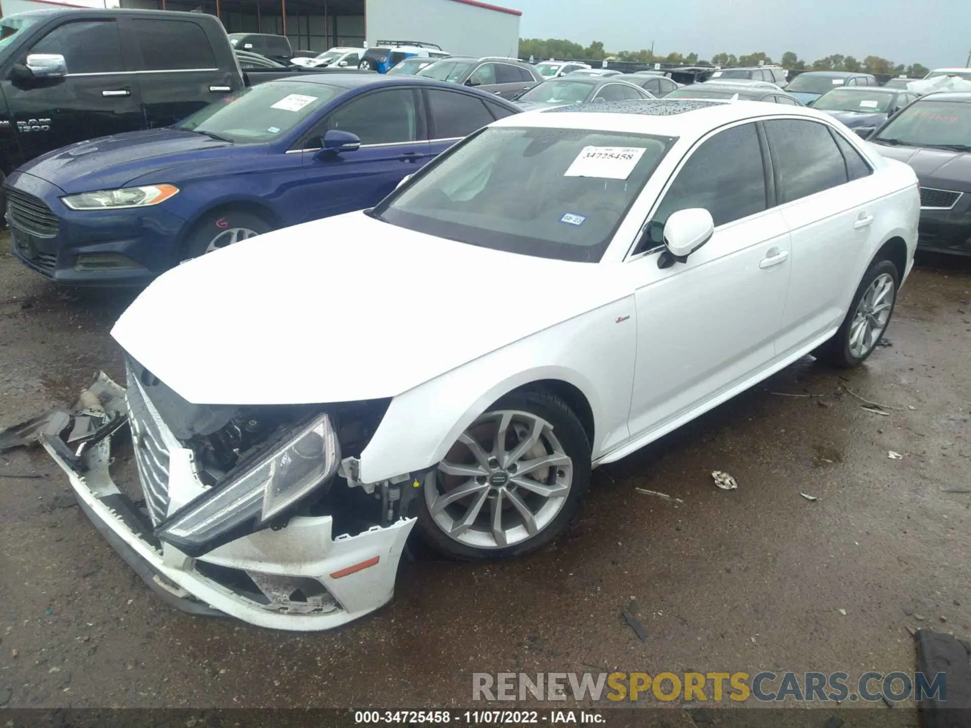 2 Photograph of a damaged car WAUDNAF46KN005998 AUDI A4 2019