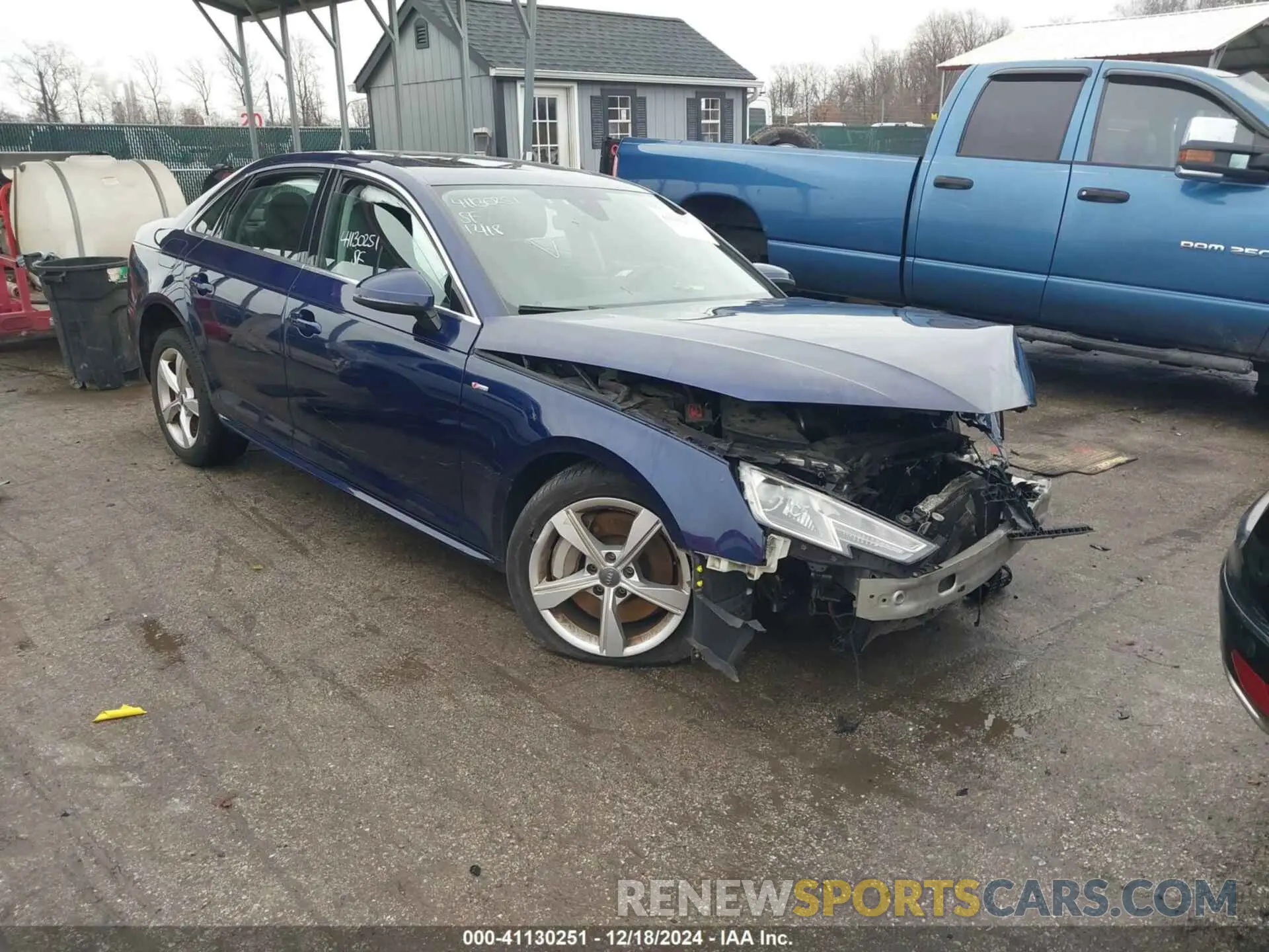 1 Photograph of a damaged car WAUDNAF48KA013267 AUDI A4 2019