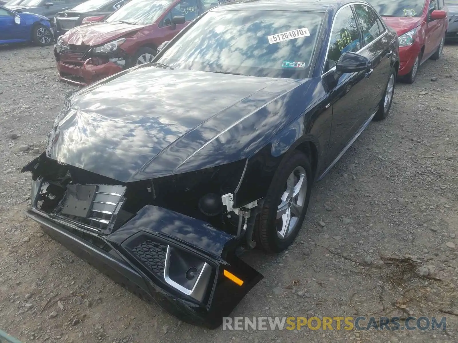 2 Photograph of a damaged car WAUDNAF48KA022471 AUDI A4 2019