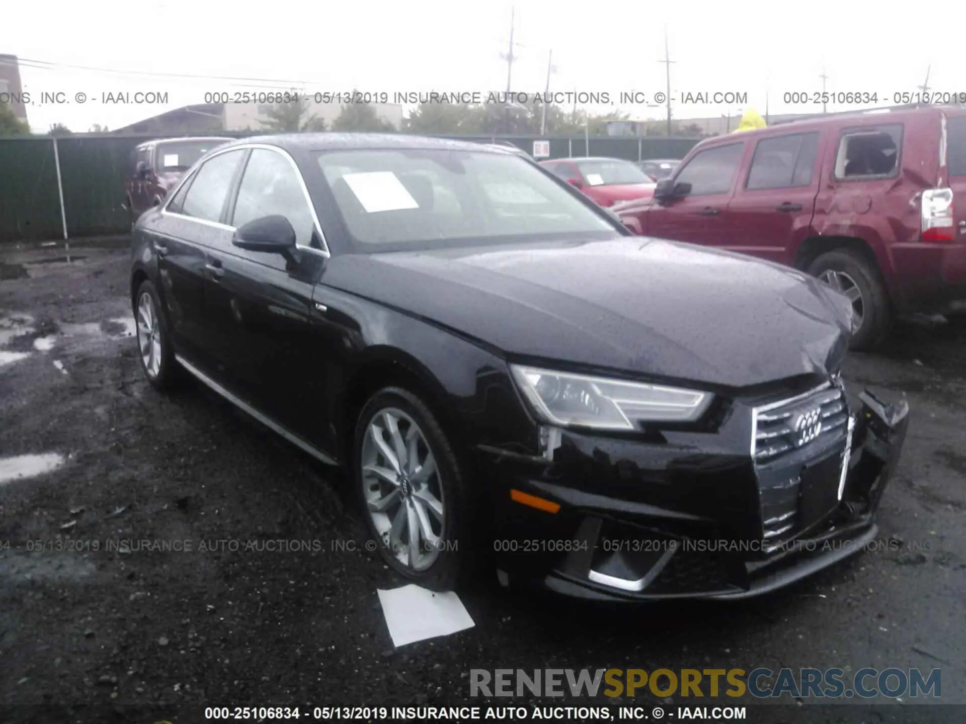 1 Photograph of a damaged car WAUDNAF49KA007977 AUDI A4 2019
