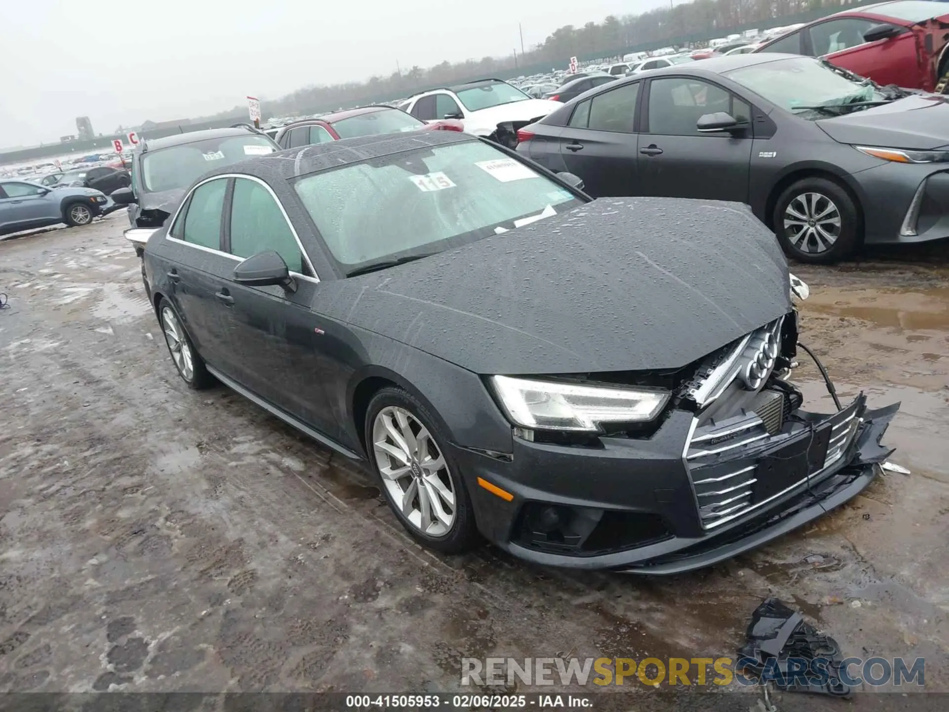 1 Photograph of a damaged car WAUENAF42KN012581 AUDI A4 2019