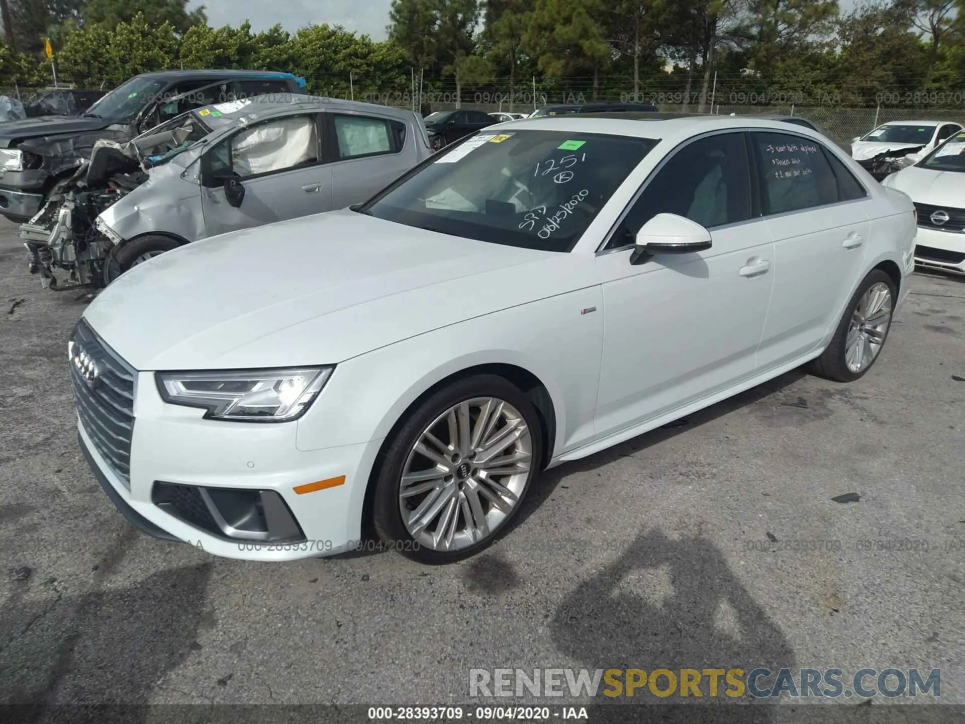 2 Photograph of a damaged car WAUENAF43KN001251 AUDI A4 2019