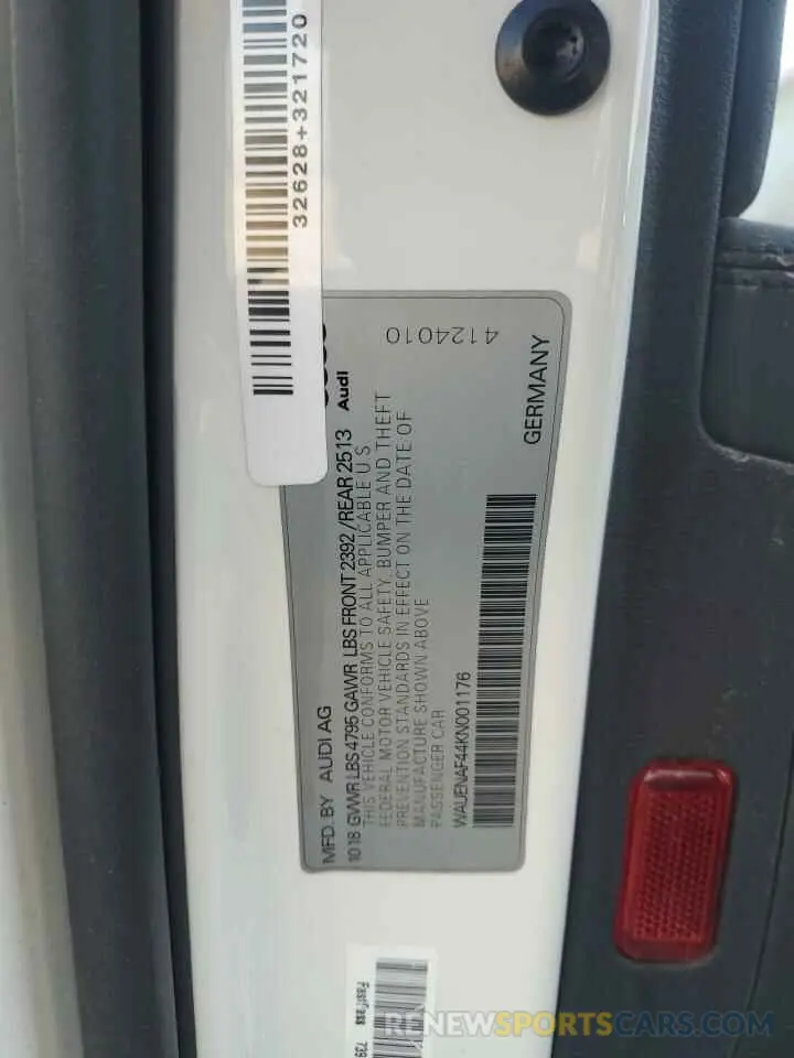 12 Фотография поврежденного автомобиля WAUENAF44KN001176 AUDI A4 2019