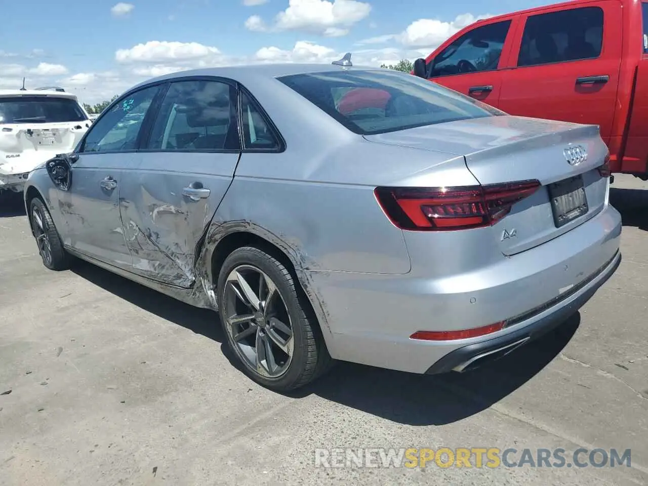 2 Фотография поврежденного автомобиля WAUGMAF42KN016268 AUDI A4 2019