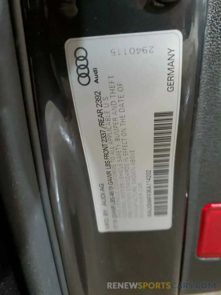 13 Photograph of a damaged car WAUGMAF43KA114202 AUDI A4 2019