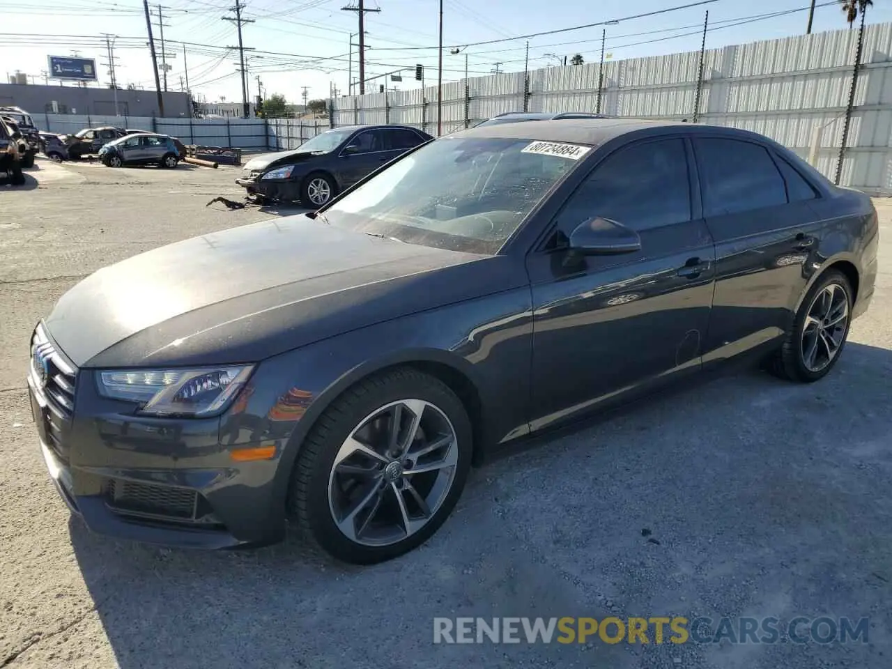 1 Photograph of a damaged car WAUGMAF45KN013400 AUDI A4 2019