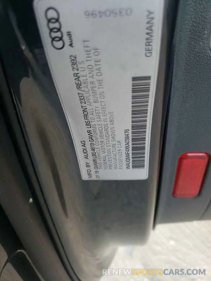 14 Фотография поврежденного автомобиля WAUGMAF4XKA038476 AUDI A4 2019