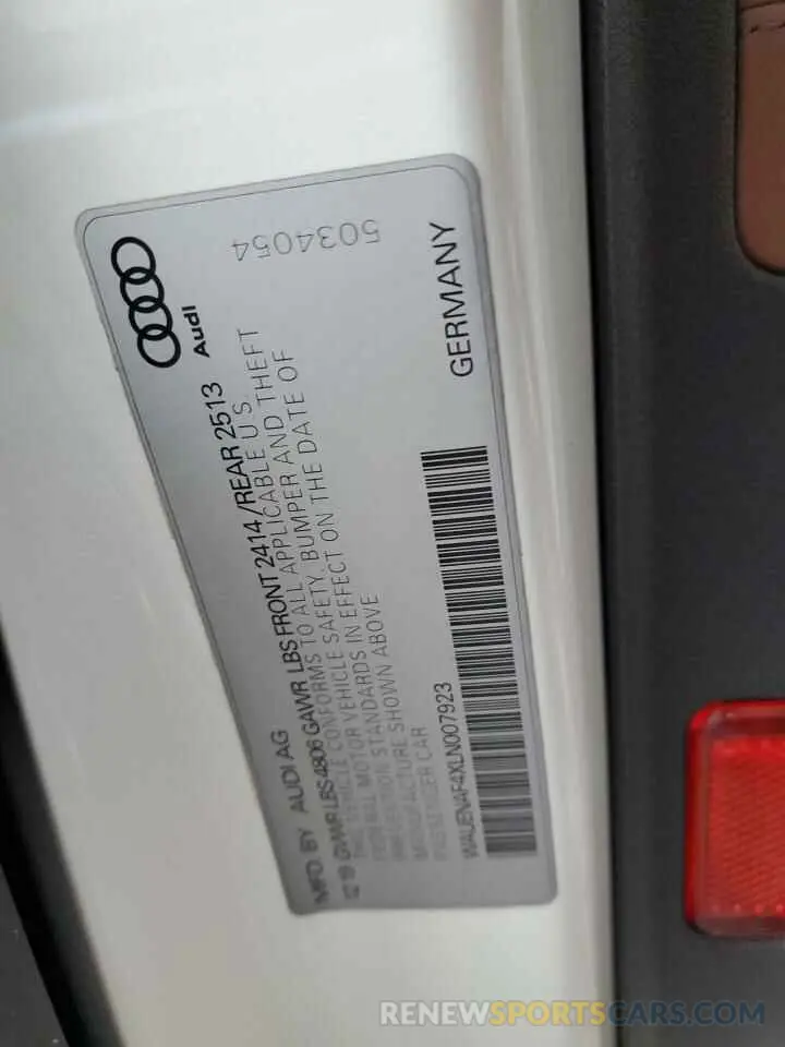 12 Фотография поврежденного автомобиля WAUENAF4XLN007923 AUDI A4 2020