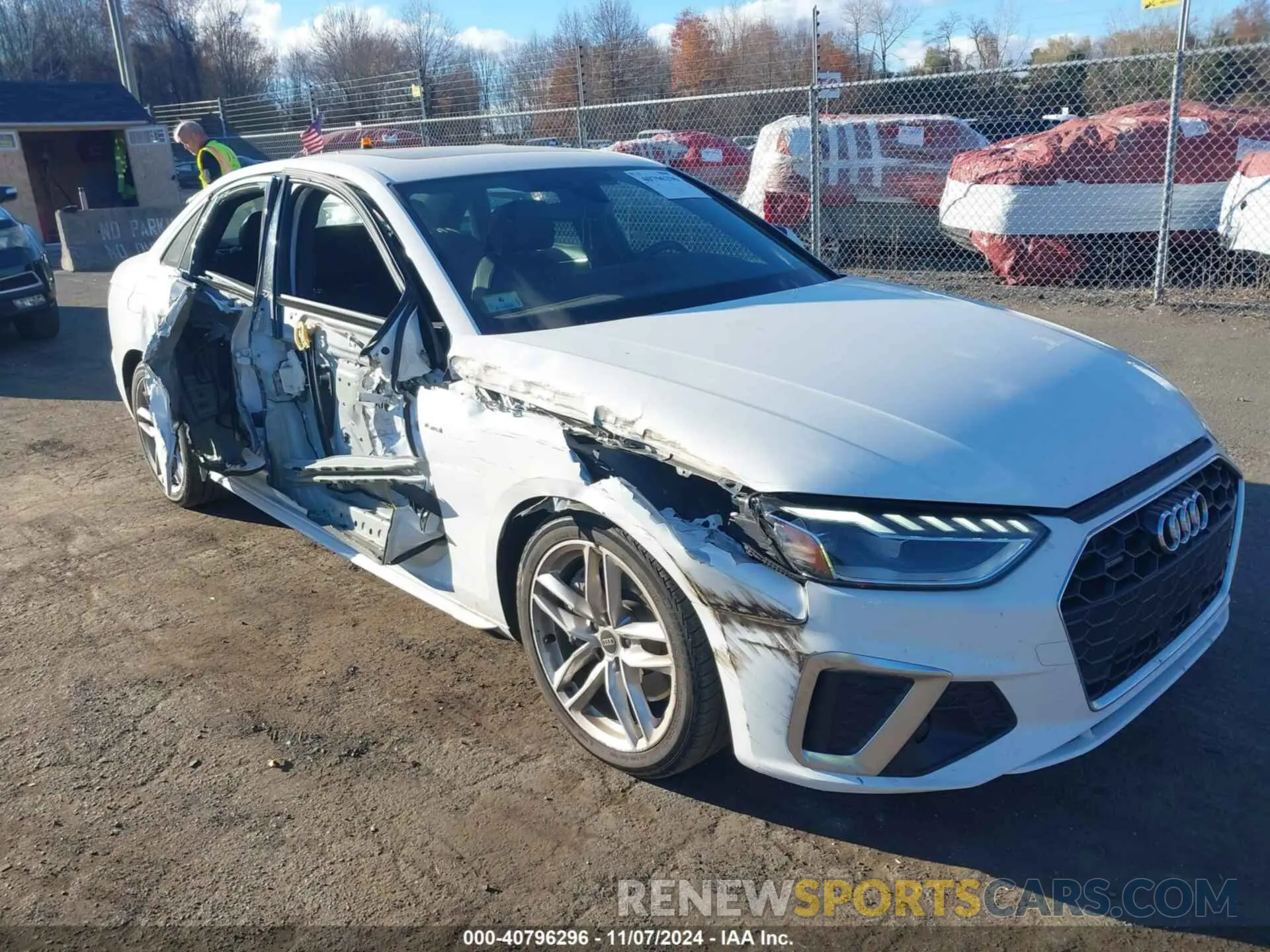 1 Photograph of a damaged car WAUEAAF48NN009927 AUDI A4 2022