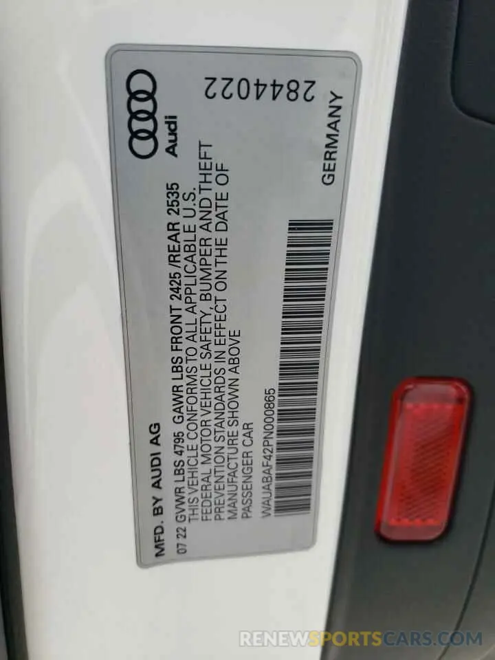 13 Фотография поврежденного автомобиля WAUABAF42PN000865 AUDI A4 2023