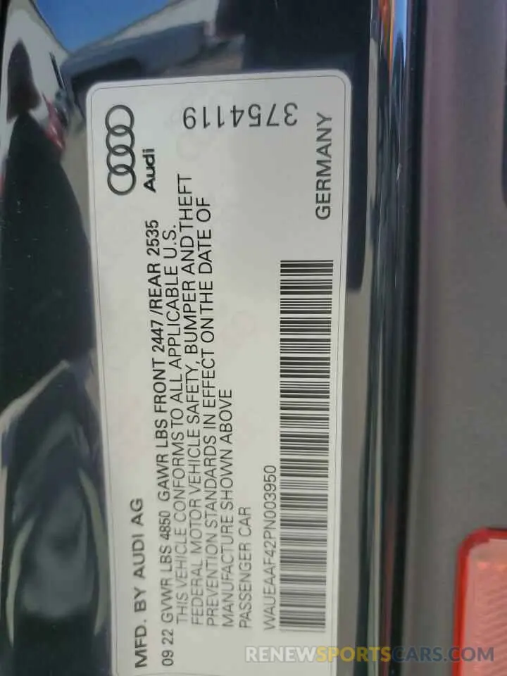 12 Фотография поврежденного автомобиля WAUEAAF42PN003950 AUDI A4 2023
