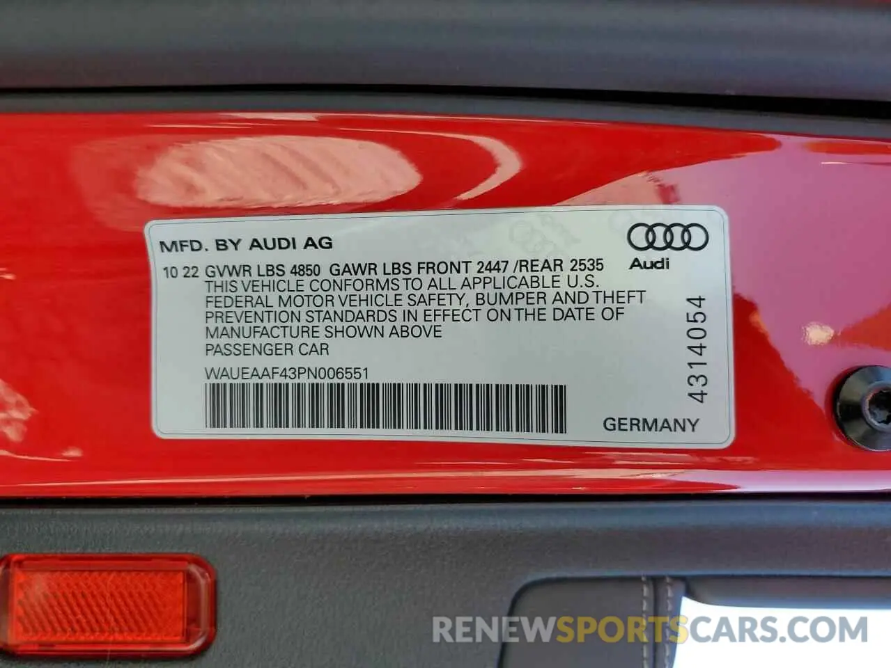 12 Photograph of a damaged car WAUEAAF43PN006551 AUDI A4 2023