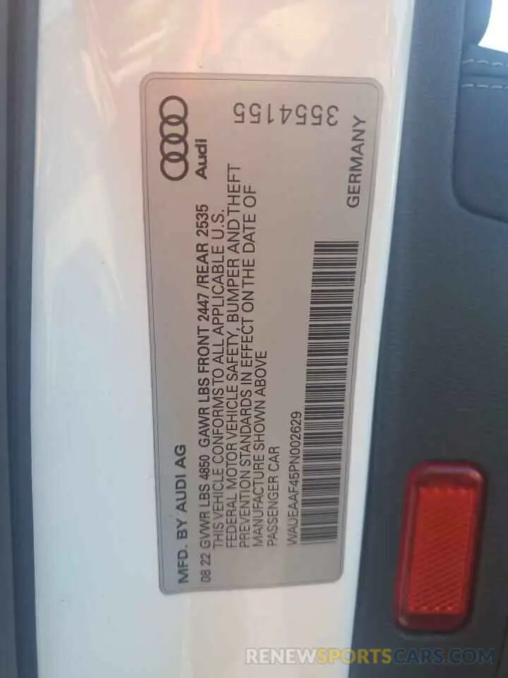 12 Фотография поврежденного автомобиля WAUEAAF45PN002629 AUDI A4 2023