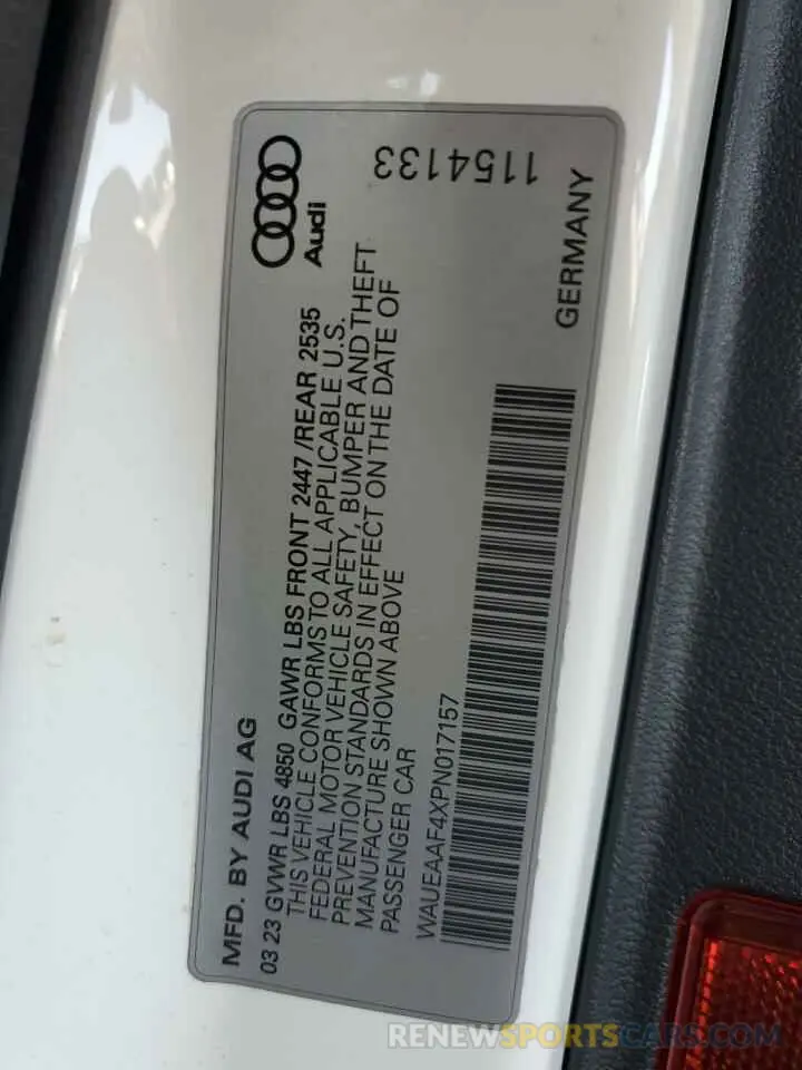 12 Photograph of a damaged car WAUEAAF4XPN017157 AUDI A4 2023