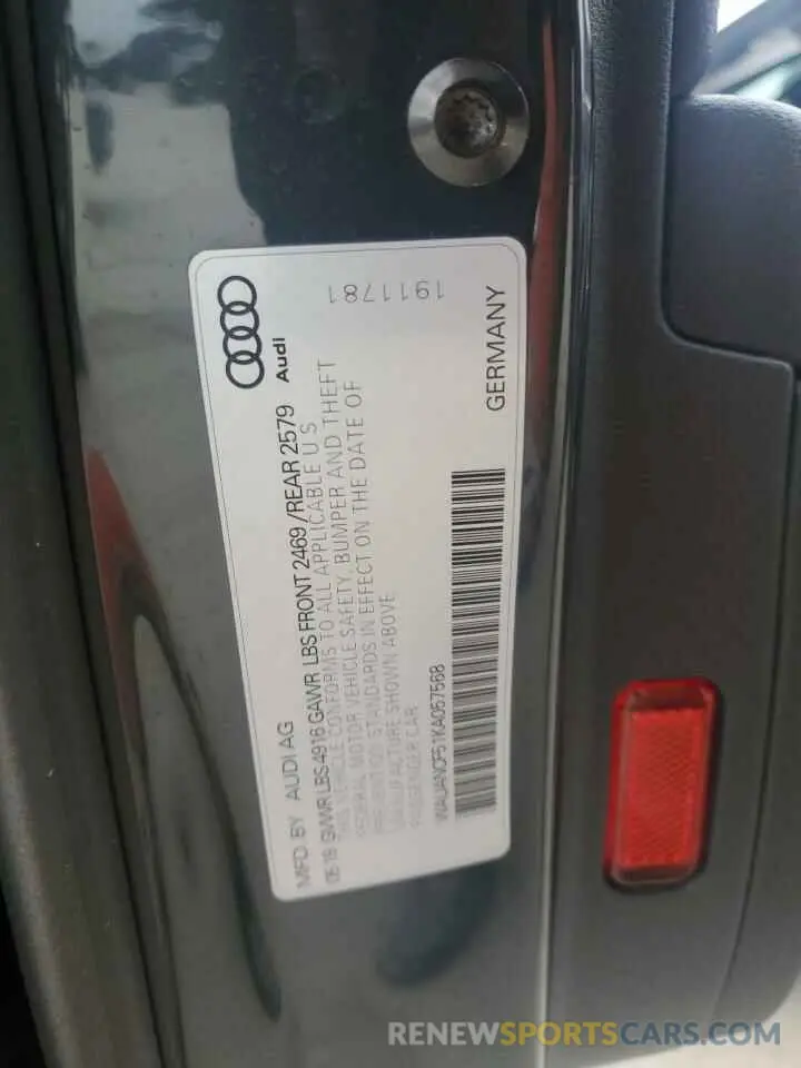 12 Photograph of a damaged car WAUANCF51KA057568 AUDI A5 2019