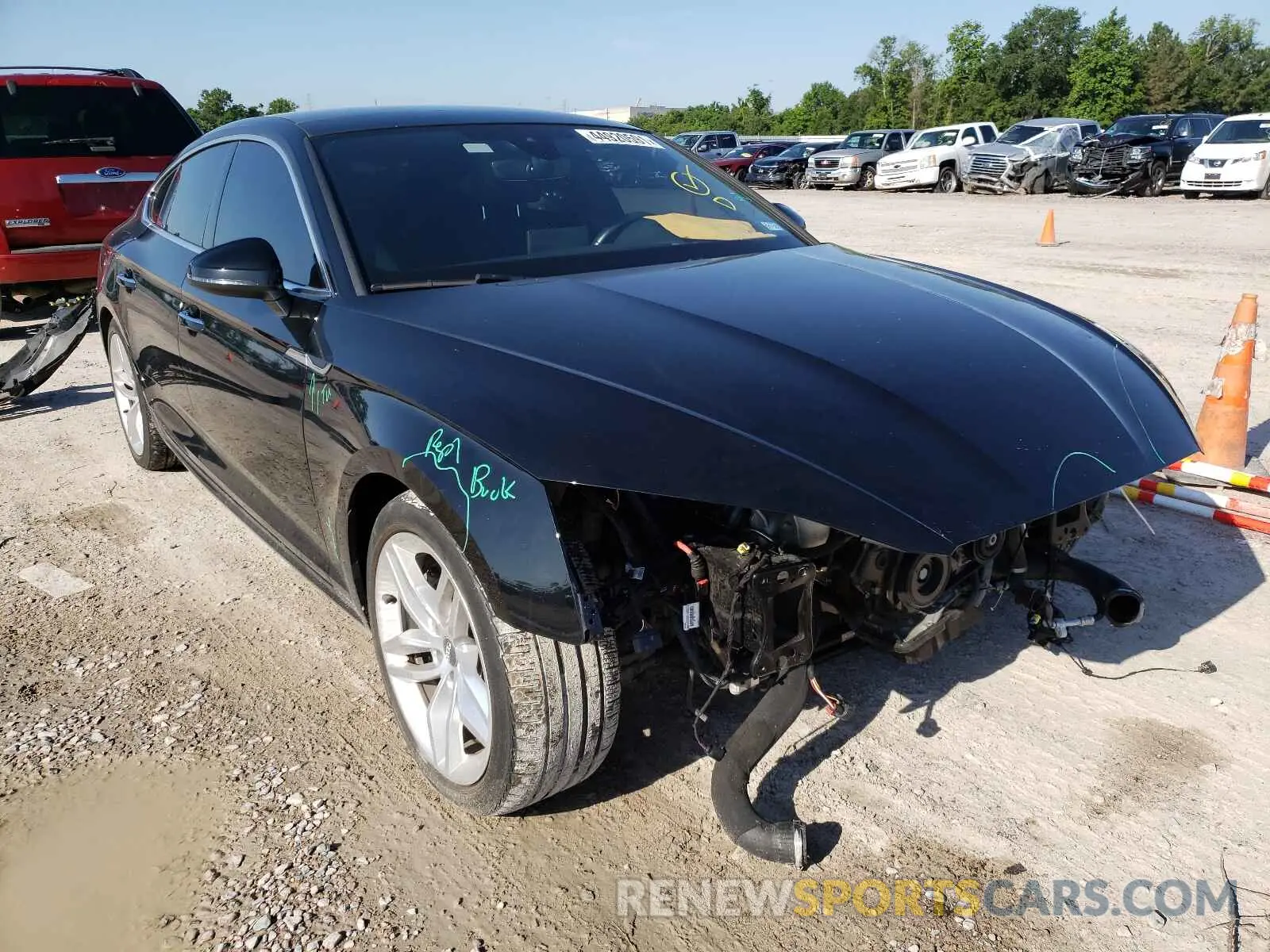 1 Photograph of a damaged car WAUANCF53KA055837 AUDI A5 2019