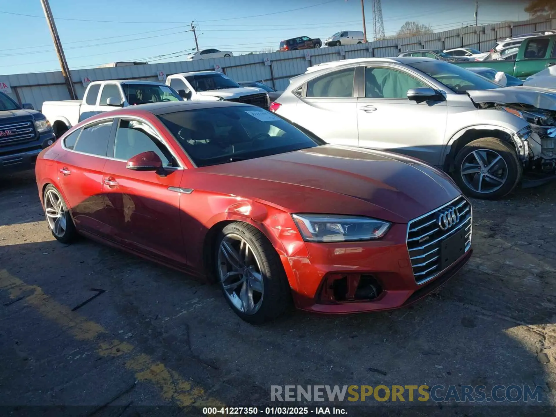 1 Photograph of a damaged car WAUANCF57KA054688 AUDI A5 2019