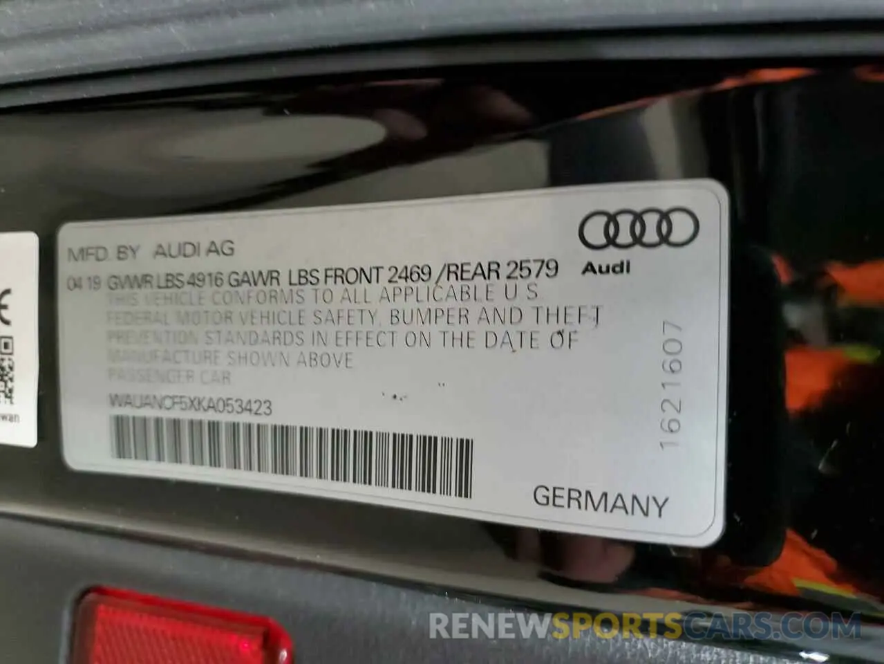 12 Фотография поврежденного автомобиля WAUANCF5XKA053423 AUDI A5 2019
