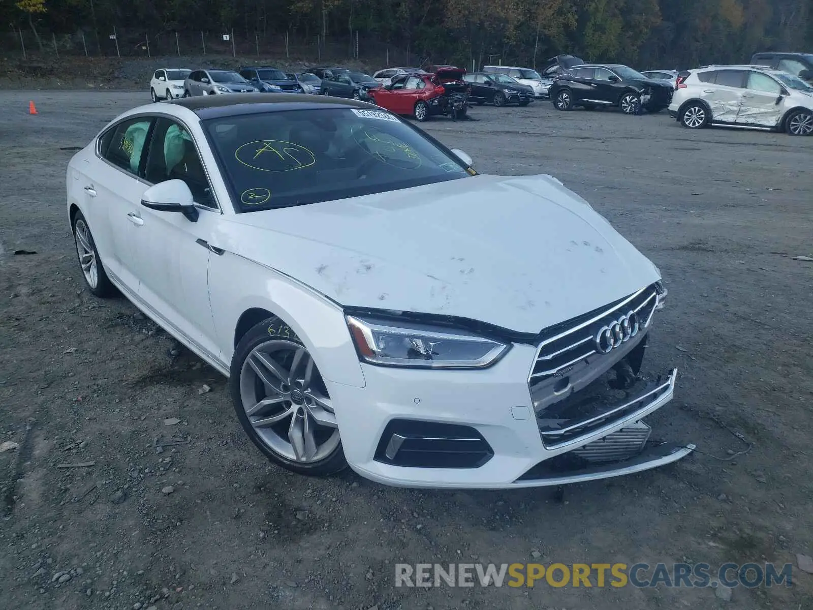 1 Photograph of a damaged car WAUBNCF54KA073042 AUDI A5 2019