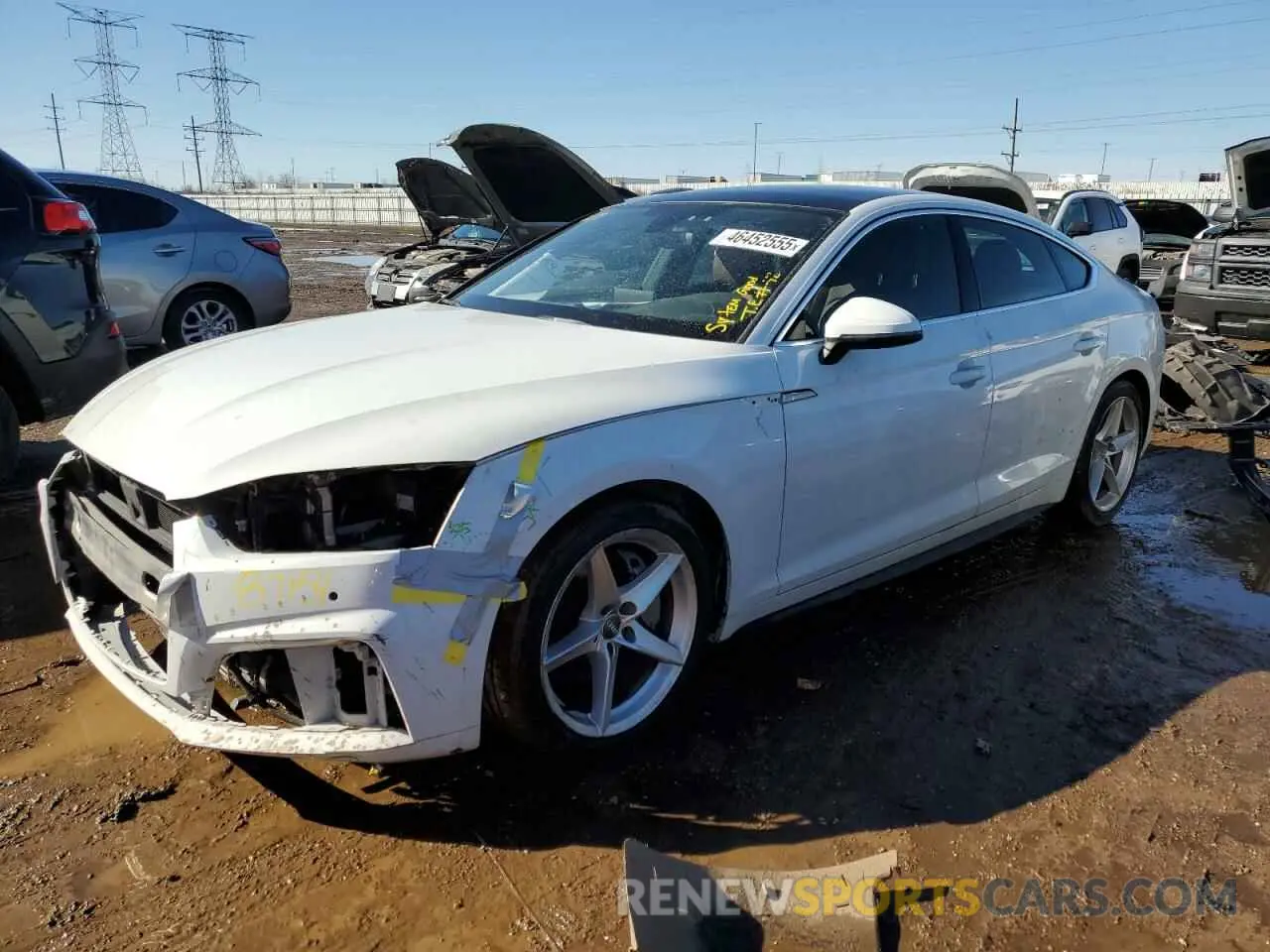 1 Photograph of a damaged car WAUENCF56KA077381 AUDI A5 2019