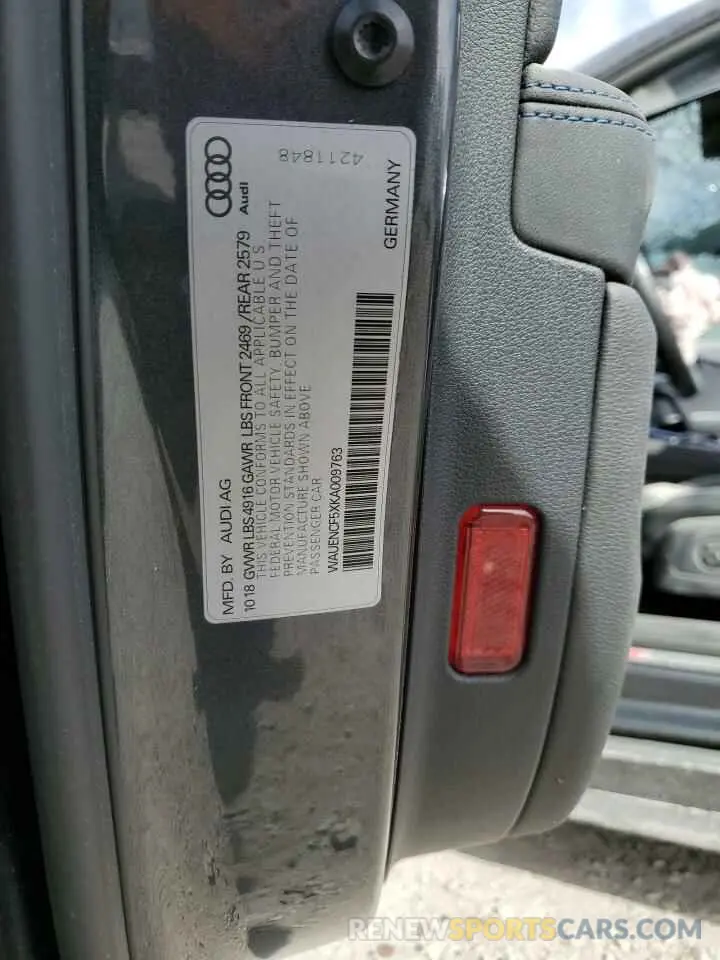 13 Photograph of a damaged car WAUENCF5XKA009763 AUDI A5 2019