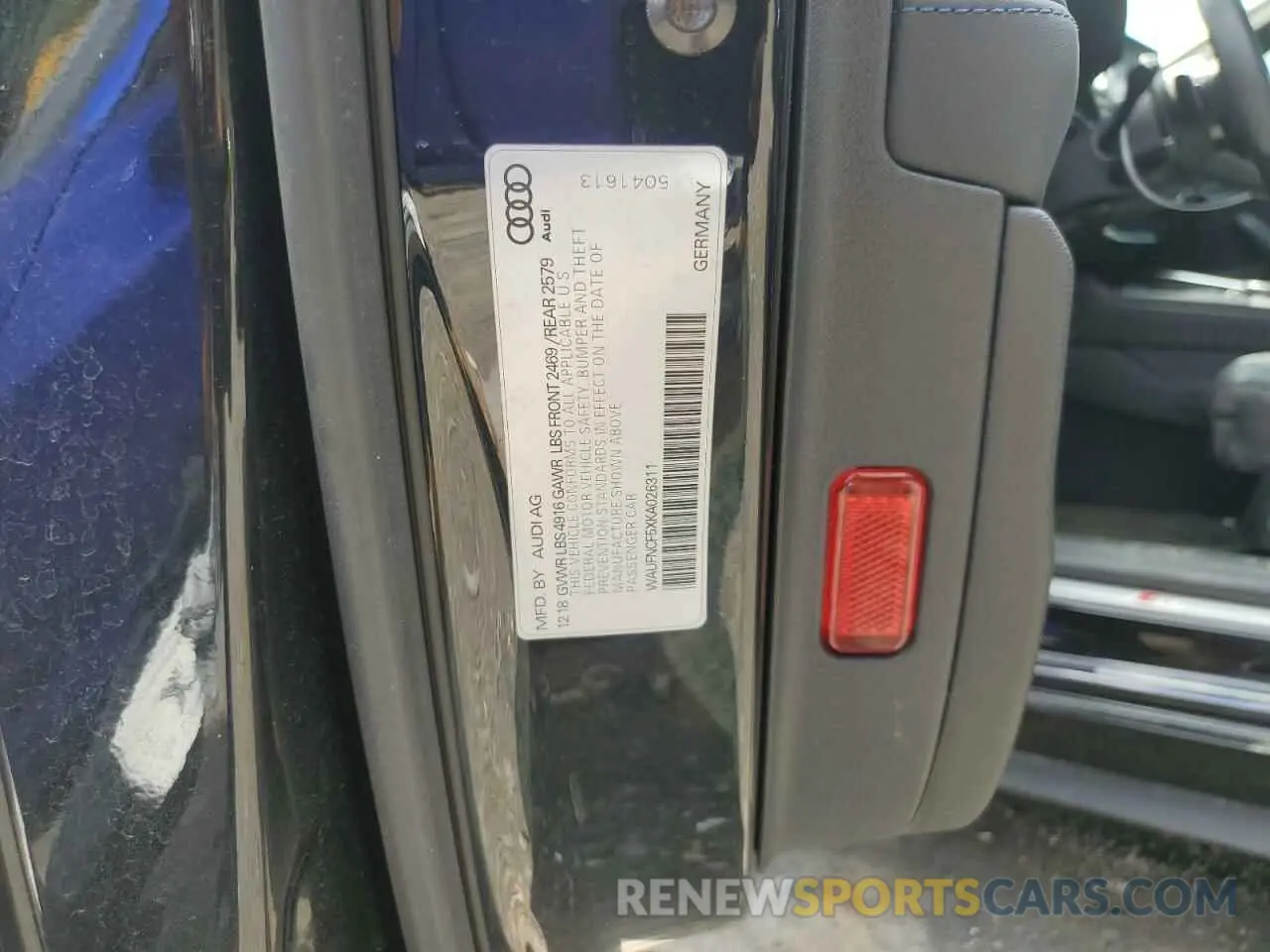 12 Photograph of a damaged car WAUFNCF5XKA026311 AUDI A5 2019