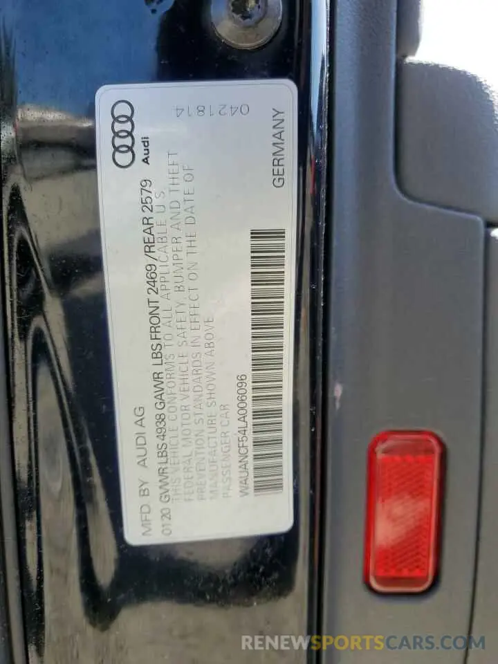 12 Фотография поврежденного автомобиля WAUANCF54LA006096 AUDI A5 2020