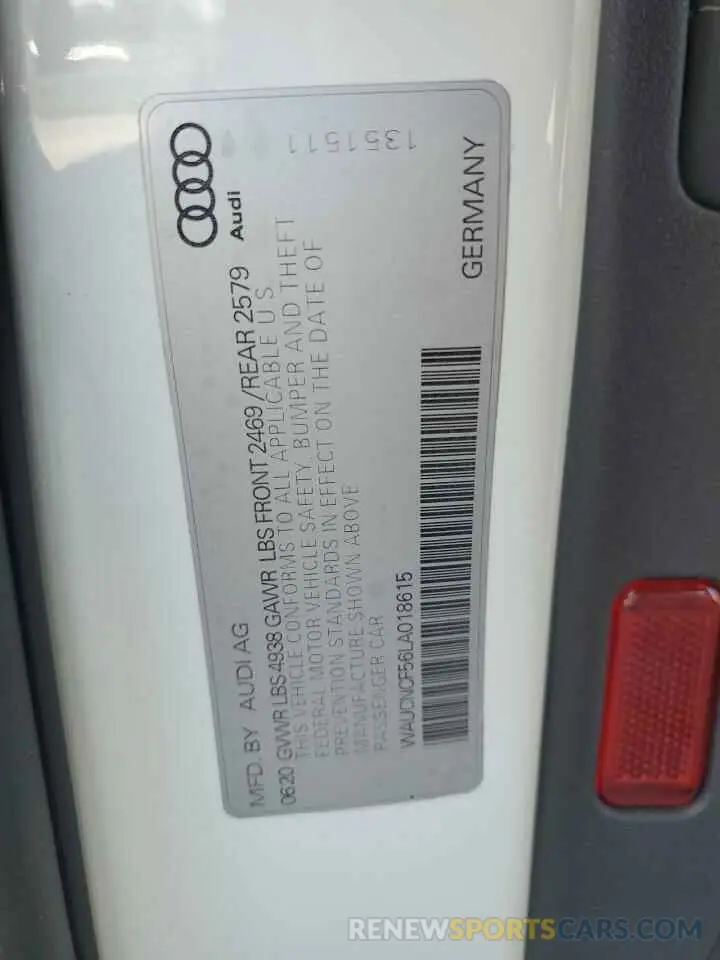 14 Фотография поврежденного автомобиля WAUCNCF56LA018615 AUDI A5 2020