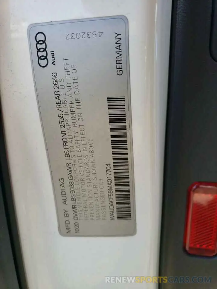 13 Фотография поврежденного автомобиля WAUDACF59MA017704 AUDI A5 2021