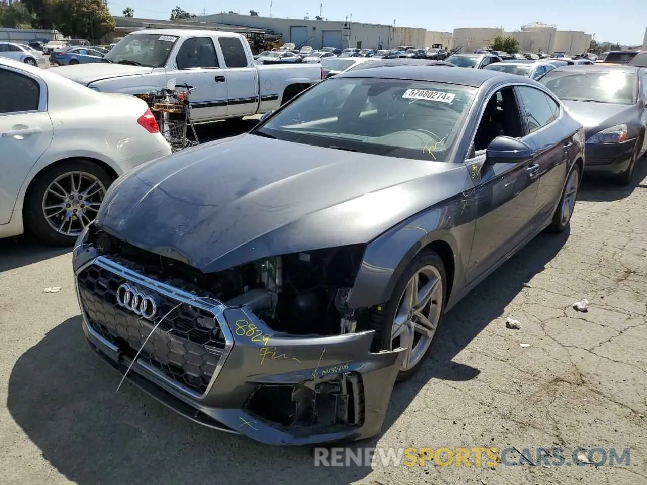 1 Photograph of a damaged car WAUFACF52MA025944 AUDI A5 2021