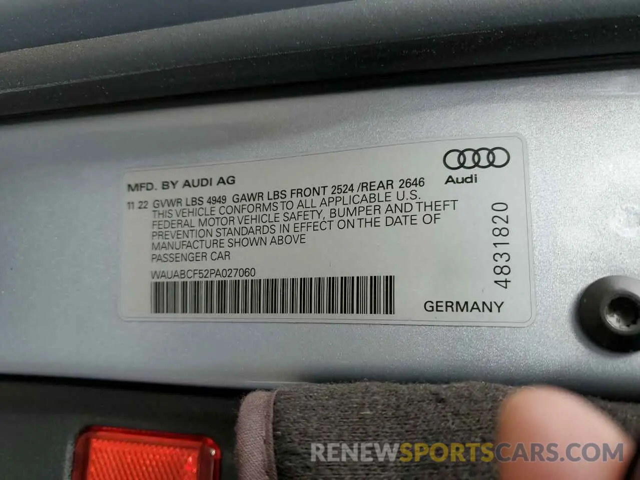 13 Фотография поврежденного автомобиля WAUABCF52PA027060 AUDI A5 2023