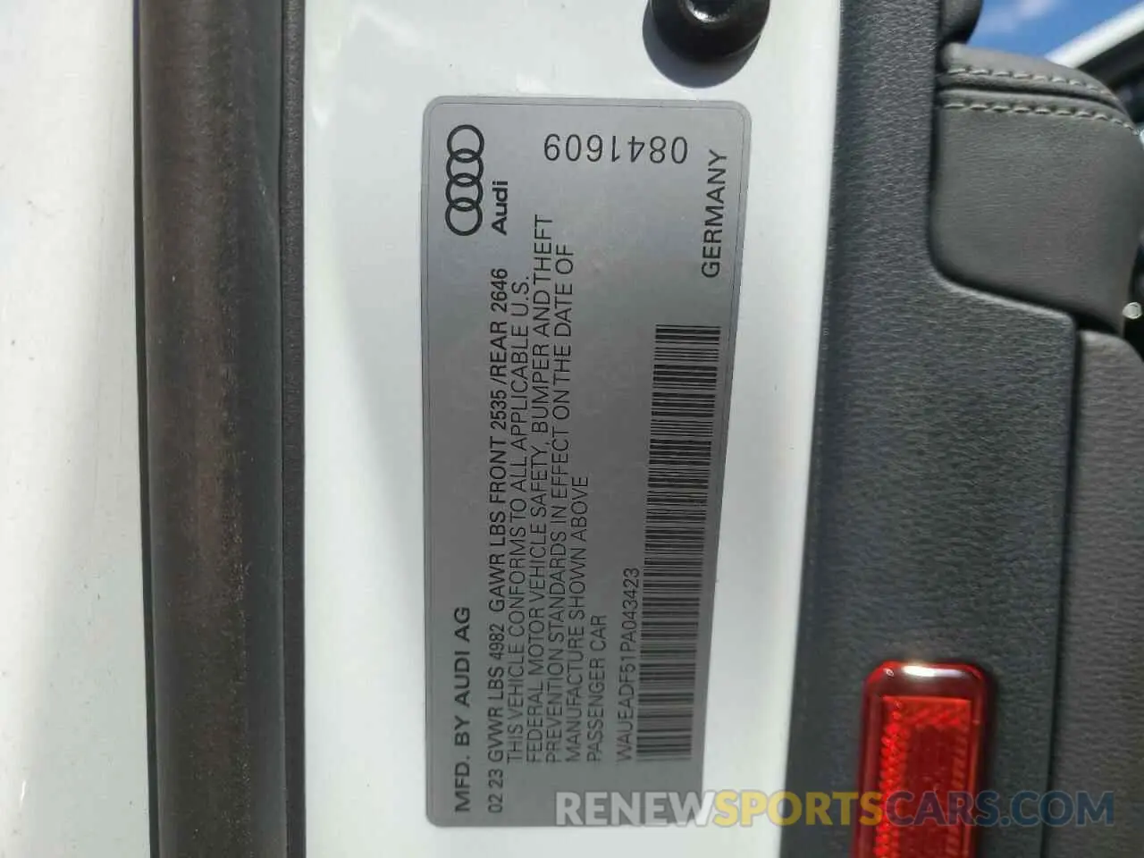 14 Фотография поврежденного автомобиля WAUEADF51PA043423 AUDI A5 2023