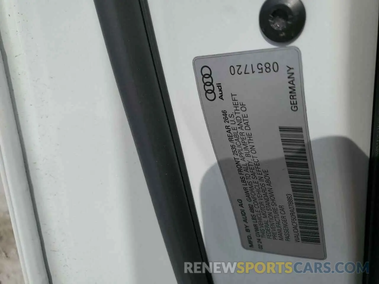 12 Фотография поврежденного автомобиля WAUDACF50RA078883 AUDI A5 2024