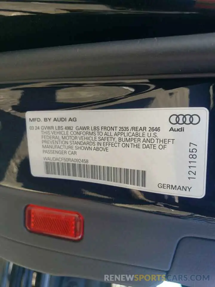 14 Фотография поврежденного автомобиля WAUDACF50RA092458 AUDI A5 2024