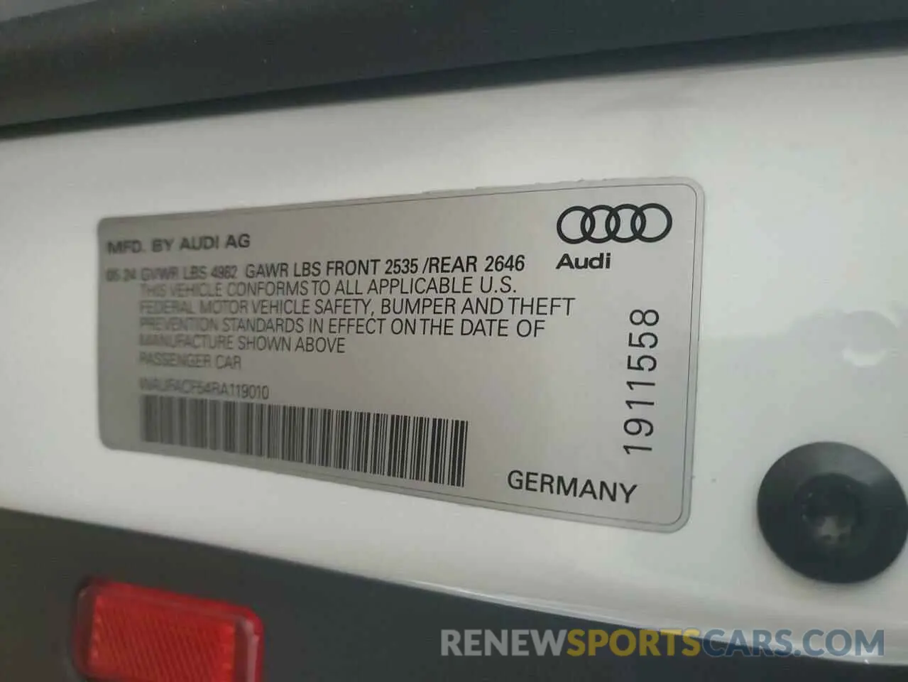 12 Photograph of a damaged car WAUFACF54RA119010 AUDI A5 2024
