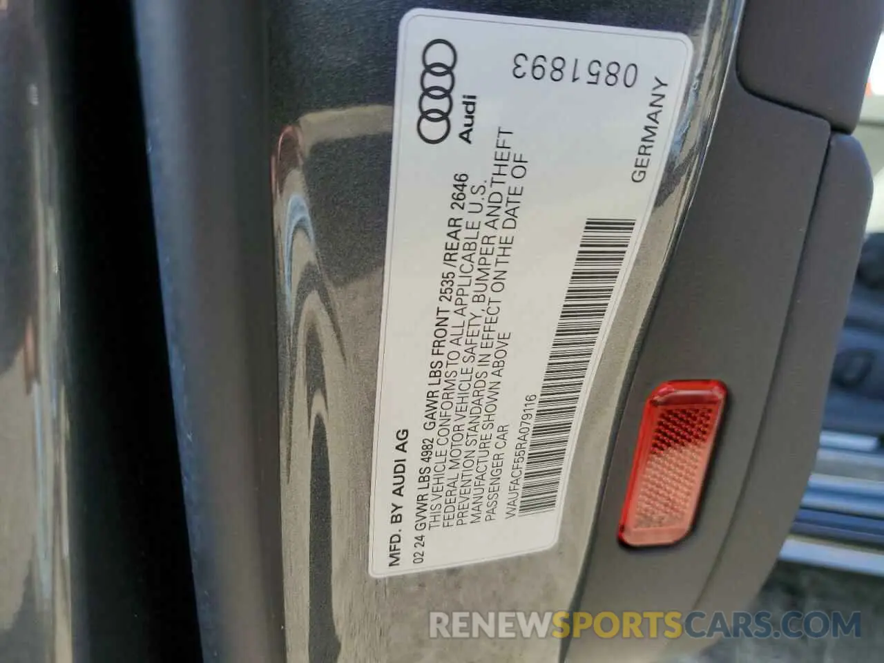 12 Photograph of a damaged car WAUFACF55RA079116 AUDI A5 2024