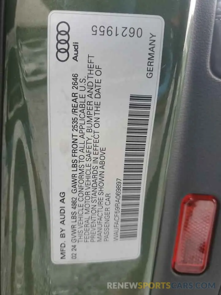 12 Фотография поврежденного автомобиля WAUFACF59RA069897 AUDI A5 2024