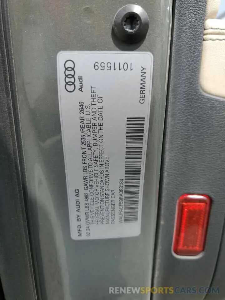 12 Фотография поврежденного автомобиля WAUFACF59RA083184 AUDI A5 2024
