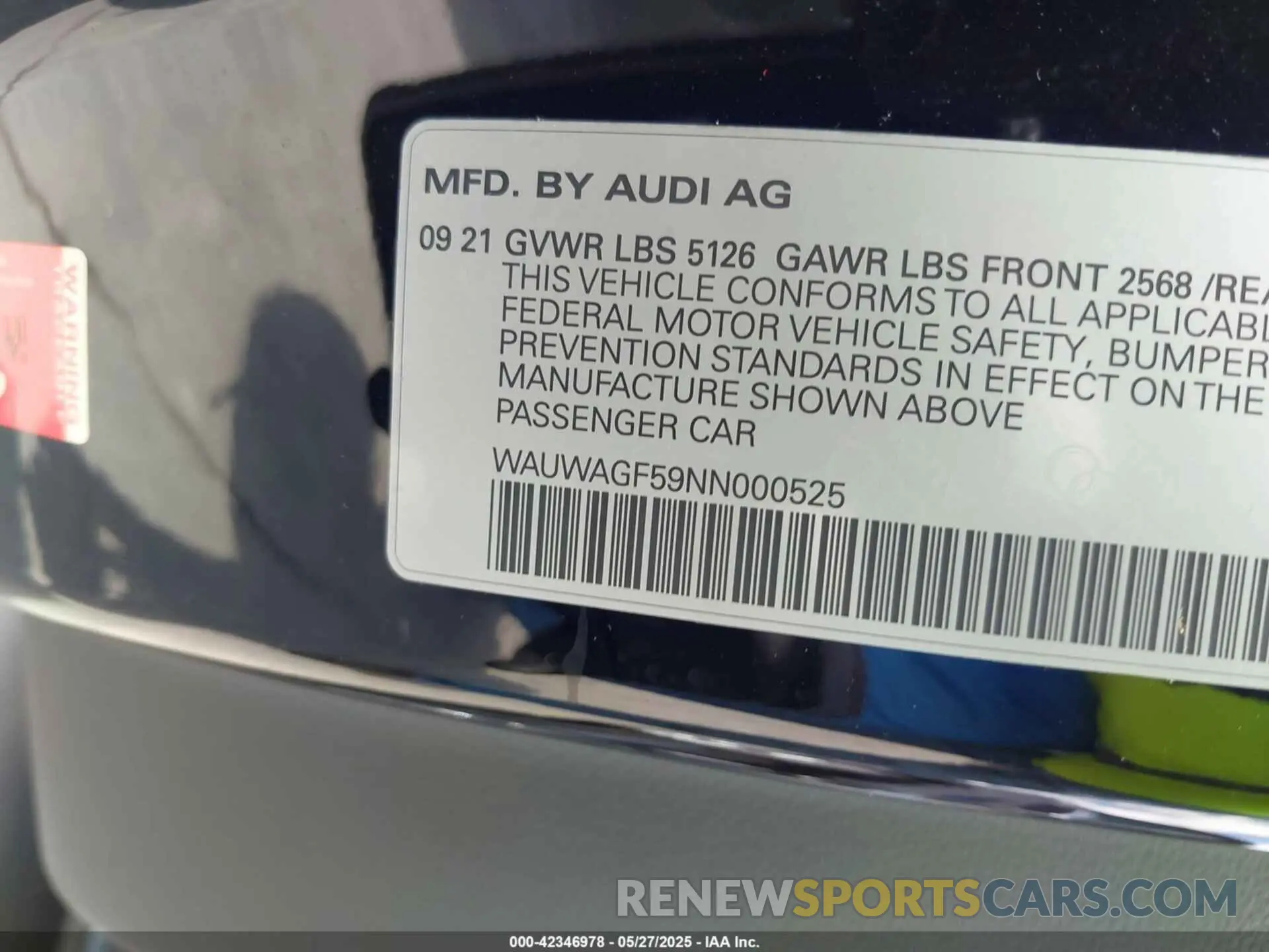 9 Photograph of a damaged car WAUWAGF59NN000525 AUDI A5 CABRIOLET 2022