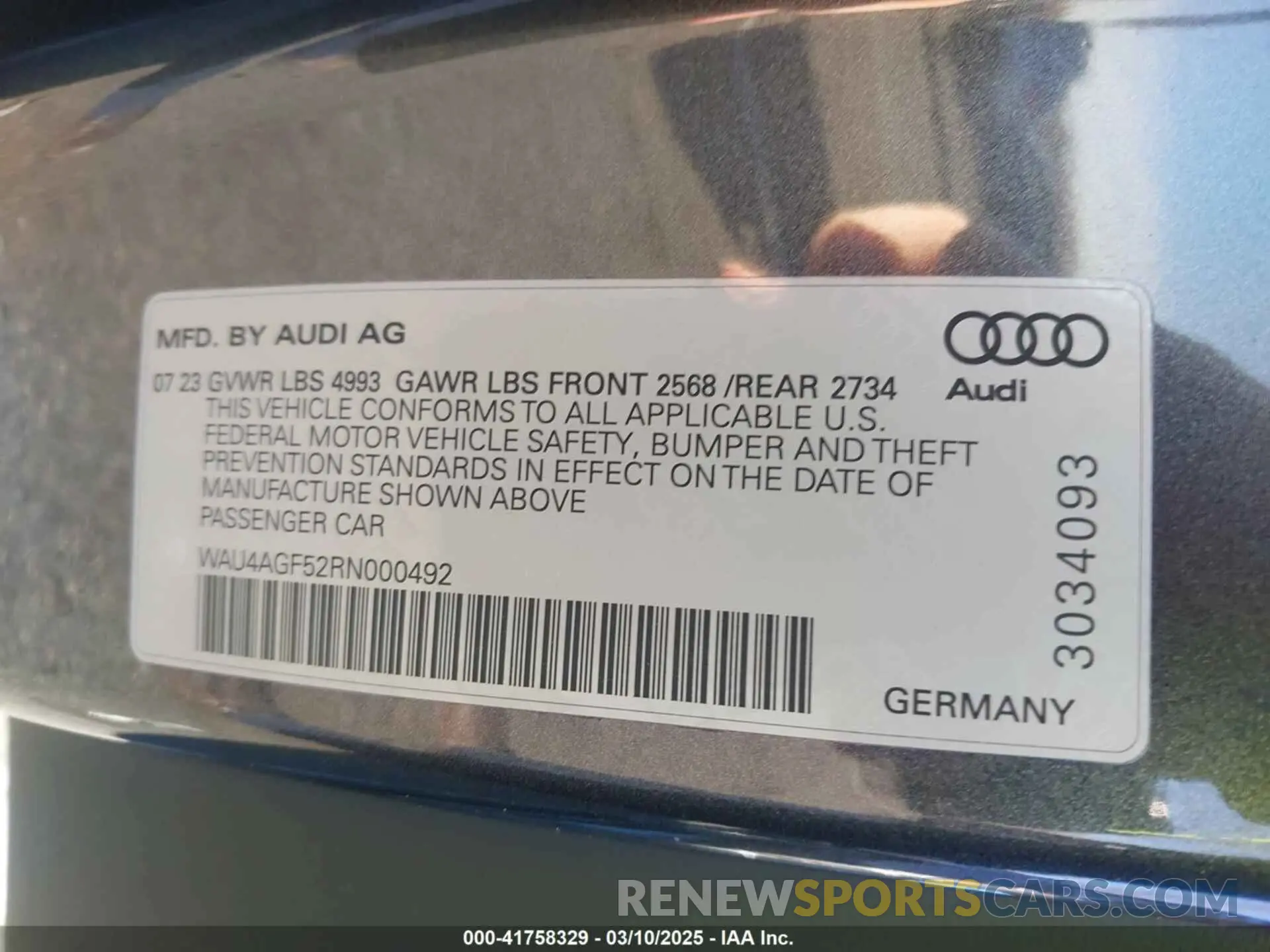 9 Фотография поврежденного автомобиля WAU4AGF52RN000492 AUDI A5 CABRIOLET 2024