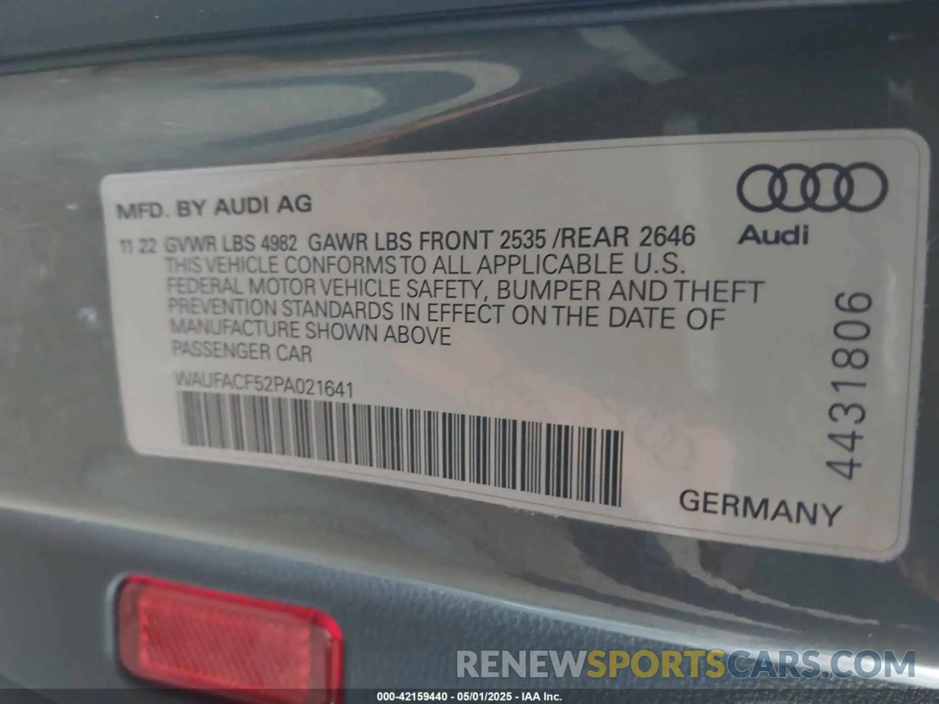 9 Photograph of a damaged car WAUFACF52PA021641 AUDI A5 SPORTBACK 2023