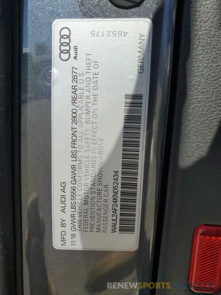 14 Photograph of a damaged car WAUL2AF24KN052434 AUDI A6 2019