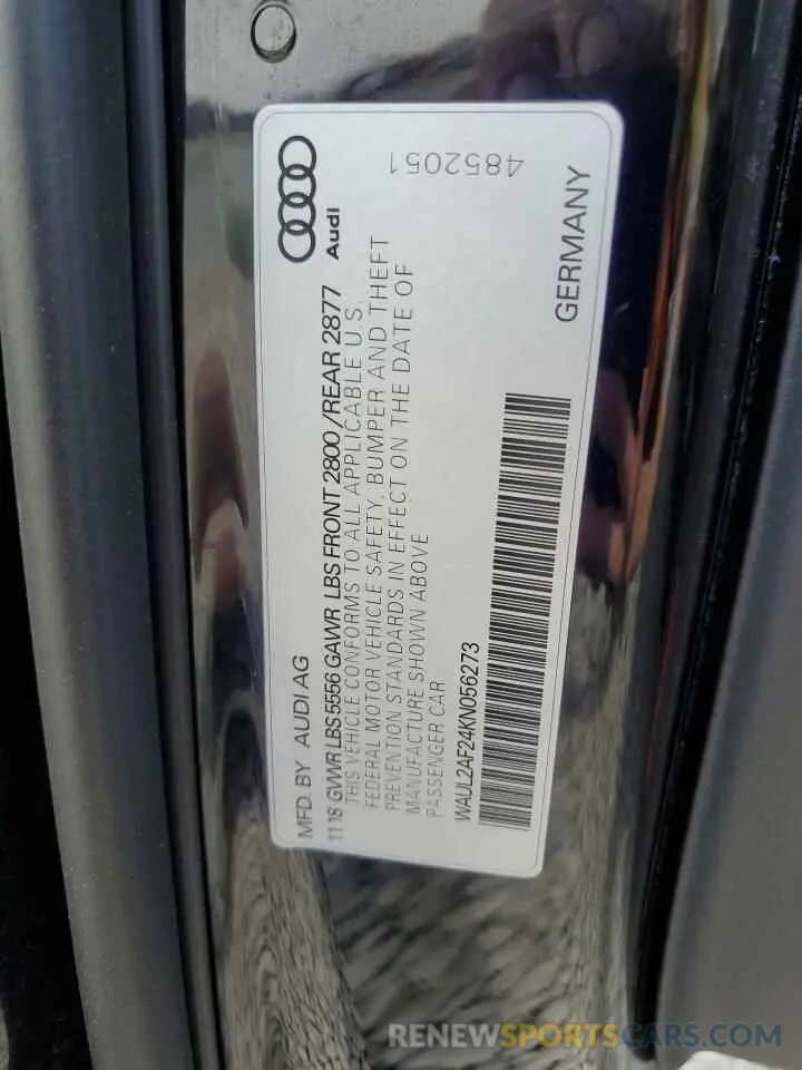 12 Фотография поврежденного автомобиля WAUL2AF24KN056273 AUDI A6 2019
