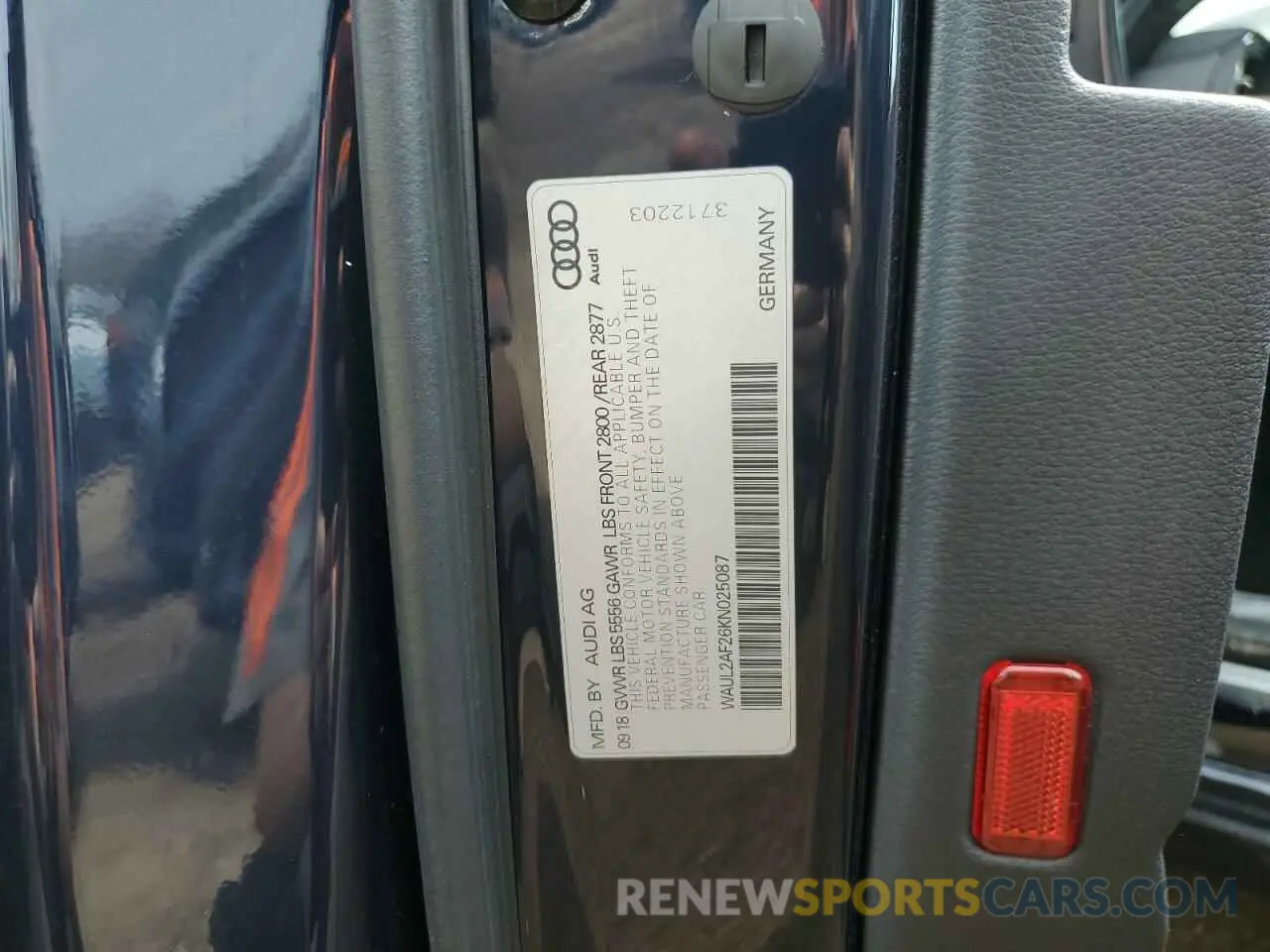 12 Photograph of a damaged car WAUL2AF26KN025087 AUDI A6 2019