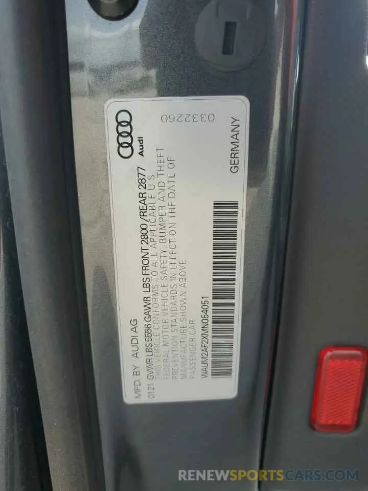 12 Фотография поврежденного автомобиля WAUM2AF2XMN054051 AUDI A6 2021
