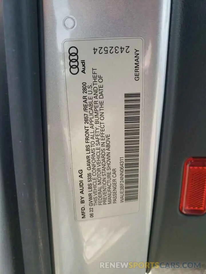 12 Фотография поврежденного автомобиля WAUE3BF24NN064311 AUDI A6 2022